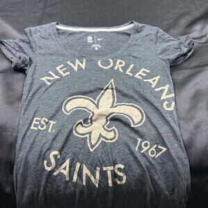 NFL WOMENS dark grey Saints short sleeve shirt